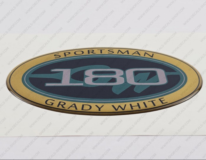 Grady White 180 Sportsman Raised Domed 3D Decal 5" x 2.7" 1pcs.